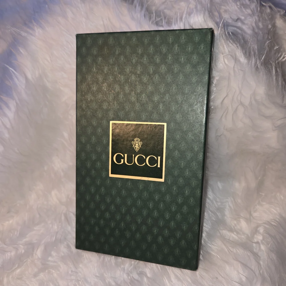 Gucci Vintage Brown Leather Long Bifold RARE Find Men's Breast Pocket Wallet